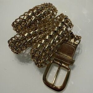 Gold Chain Belt | Y2K Glam | Woven Chain Detail | Statement Accessory
